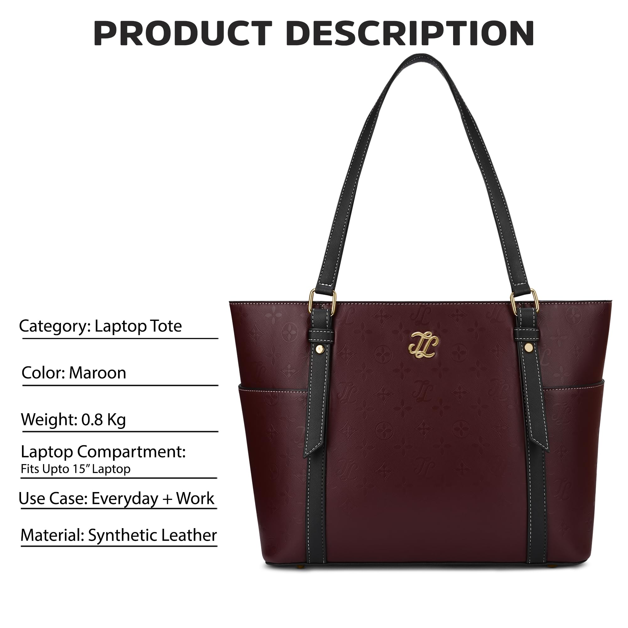 Lavie Signature Women's Harisburg Colourblock Tote Laptop Bag | Tote Laptop Bag for Work | Ladies Purse | Stylish Shoulder Bag | Gift for Women