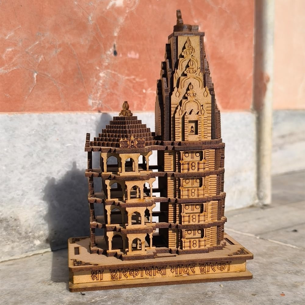 Traditional Wooden Dwarkadhish Temples: Quality Craftsmanship for Divine Blessings – Perfect for Your Home Pooja Room