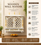Kamdhenu Art and Craft Wood Home Temple (18 x 9 x 21 inch, White & Red)