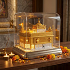 LYF Trend Golden Temple Harmandir Sahib Replica with LED Lights & Premium Display Case – Mini Religious Showpiece for Home Decor & Gifting