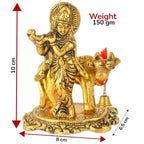 KridayKraft Kamdhenu Cow with Krishna Idol Metal Statue for Pooja & Home Decor,Gau MATA Idol Good Luck,Vastu Showpiece Figurines,Animal Decorative Gifting Item...