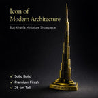 Burj Khalifa Miniature Showpiece, Premium Metallic Finish, 26 cm Architectural Model, Decorative Collectible for Home and Office