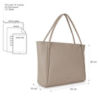Fastrack Trendy Essential Laptop Tote | Faux-Leather Women's Handbags | Laptop Tote For Casual Carry | Laptop Compatible Upto 15,beige