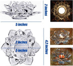 Home Brilliant 4 Piece Glass Lotus Flower Candle Holders Diya Votive Activity Tealight Holders Pillar Holders for Home Decoration Party Wedding Decoration