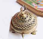 DSH Brass Peacock Tortoise Dhoop Dani Incense Burner for Puja Traditional Loban Burner Dhoop Holder for Home, Temple, Office, Meditation