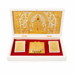Dev Darbaar Shree Ganesh Charan Paduka Frame, 24K Gold Plated Ganesha Pocket Temple for Home & Office, Decorative Ganesh Gift Box for Pooja, Diwali, Housewarming & Spiritual Decor
