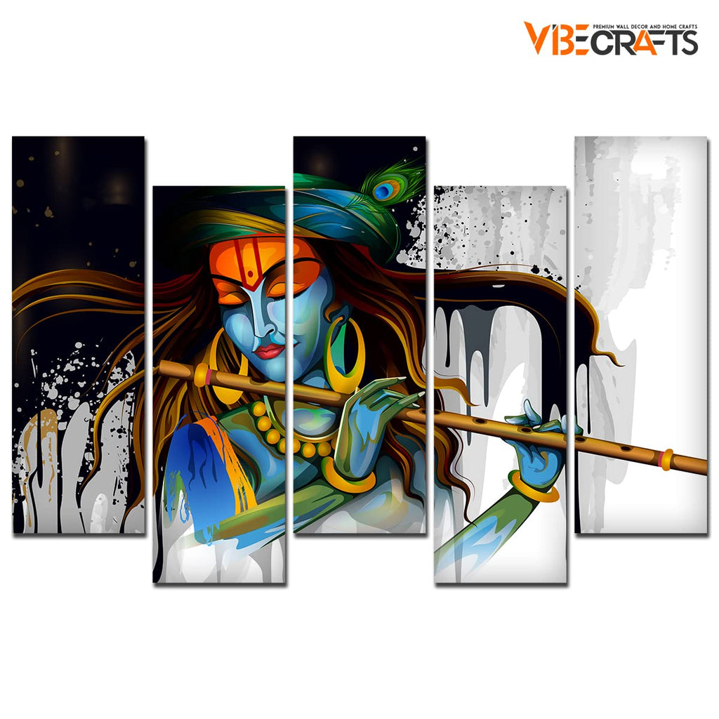 VIBECRAFTS 5 Piece Premium Wall Painting For Home|Office|Living Room|Gift (PTVC5Pcs3_7506) (Multi 3)