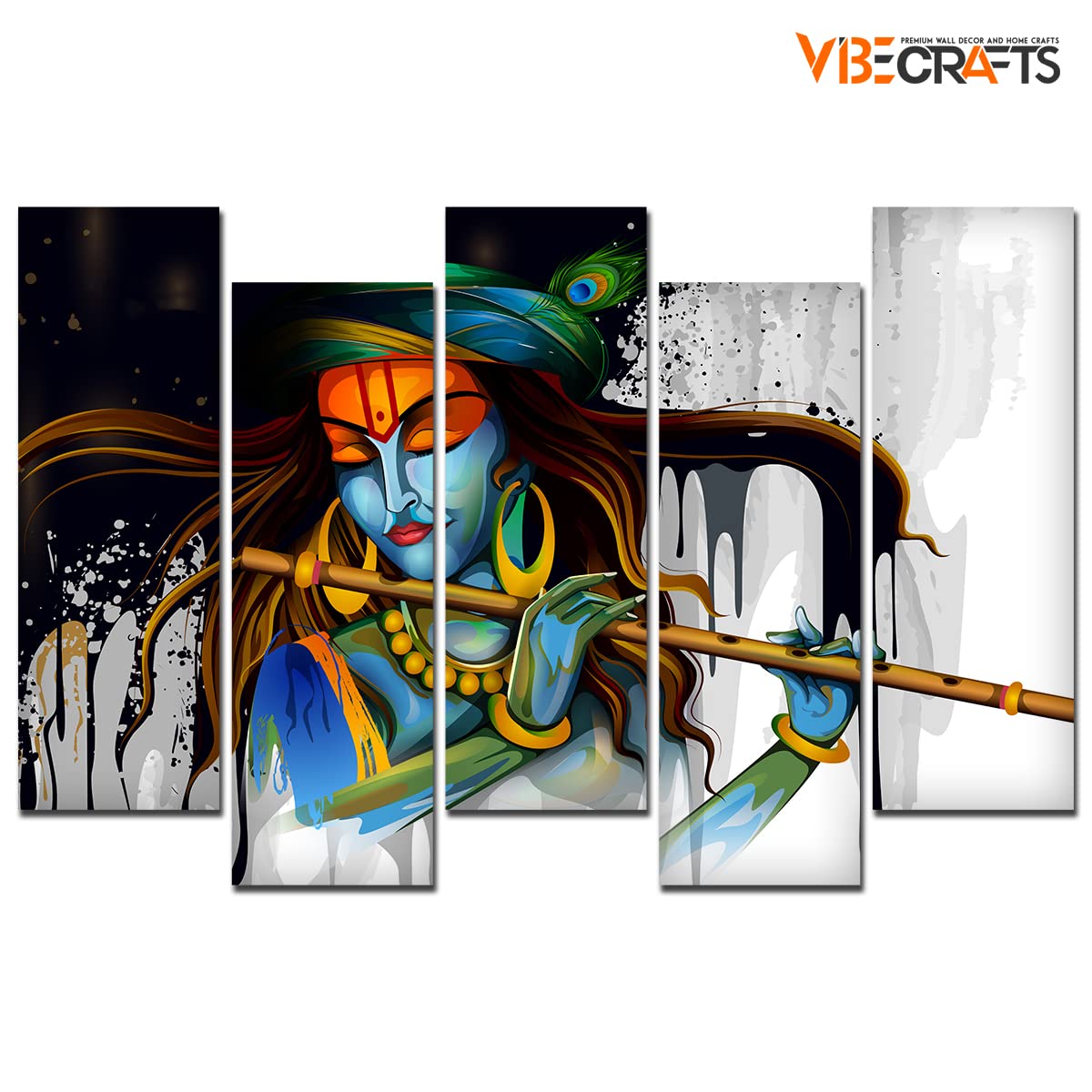 VIBECRAFTS 5 Piece Premium Wall Painting For Home|Office|Living Room|Gift (PTVC5Pcs3_7506) (Multi 3)