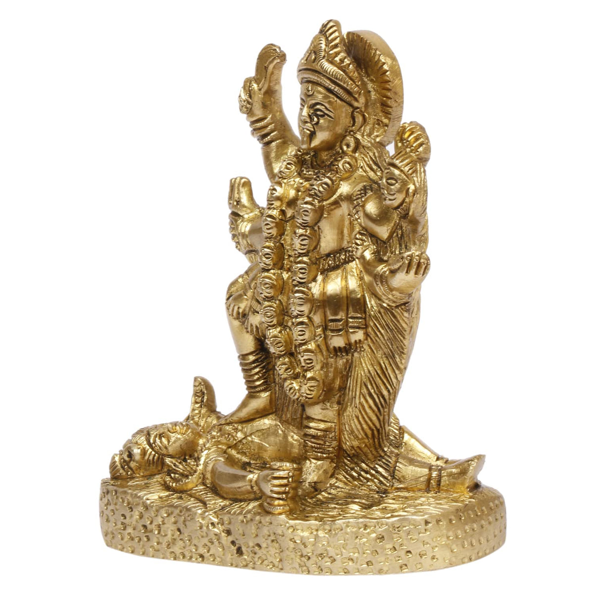 ARTVARKO Maa Kali Statue Brass Mahakali Goddess Kalika Kaali Idol Religious Temple Puja Sculpture Gift (10x4x13 cm)