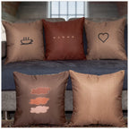 Vendola Mocha Microfiber Satin 250TC Cushion Pillow Covers, Coffee Brown, Set of 5(Mocha,20x20)