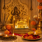 the blur shop Golden Temple Decorative LED Night Lamp with Acrylic Dome Cover | Spiritual Temple Light for Home, Office, Car Dashboard & Gift Purpose | Plug-in Electric Decorative Showpiece