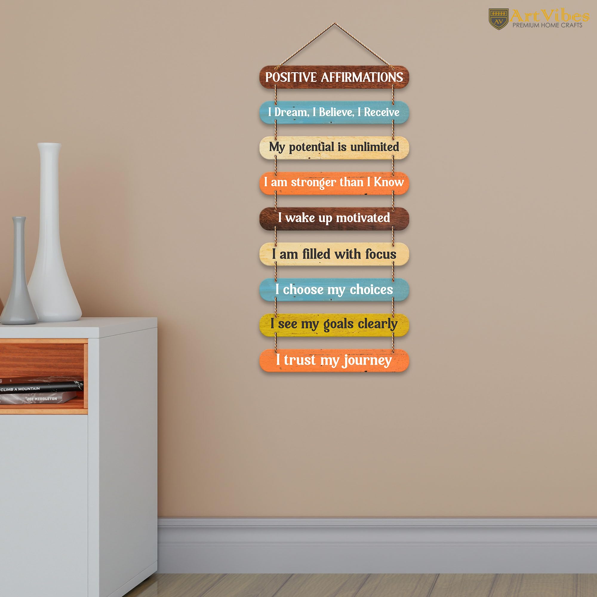 Artvibes Inspirational Quotes Printed Wooden Wall Hanging | Quotes Decor Item | Motivational Wall Decor | Wall Accent | Graphic Art | Gift Items | Office Wall Decoration Items (WH_9314N)