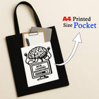 Kirmada Black Cotton Tote Bag | Brainstorm Mode AFK Loading Design | Minimal Tech Humor Tote for College, Work & Shopping | Zipper Closure | Reusable Eco Friendly Cotton Bag | Gift for Creatives