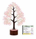 LXOMES Rose Quartz Crystal Tree, with Natural Gemstone and Golden Wire, 10