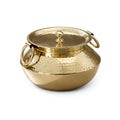 P-TAL Brass Patili with Lid and Handles for Cooking Teflon Free Degchi 1.5L Biryani Handi for Cooking Ptal Utensils for Your Kitchen (Free 30ml Copper & Brass Cleaning Solution)