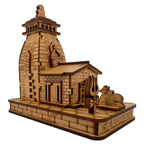 Future Generation v Group Wooden Mahadev Kedarnath Miniature Temple | Hand Crafted Wooden Temple for Car Dashboard, Gifting and ShowPiece (Antique)