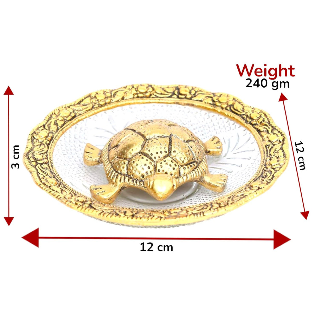 KridayKraft Kachhua (Turtle) with Glass Plate for Vastu Feng Sui,Kachua Yantra for Good Luck & Evil Eye Protection