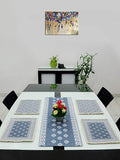 SARAL HOME EASY LIVING Cotton Dining Table Kitchen Placemats, 4 Mat -33X45Cm, 1 Runner 43X120 Cm (Set of 5), Grey, Kafalo