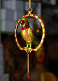 KridayKraft Metal Hanging Parrot Statue Showpiece Figurines (Medium size, Golden)