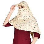 TESY QWEN Women's Scarf Cum Mask with Cap, Rayon Multi-Functional Neck Gaiter with UV Protection for Biking, Hiking and Travel (yellow_star)