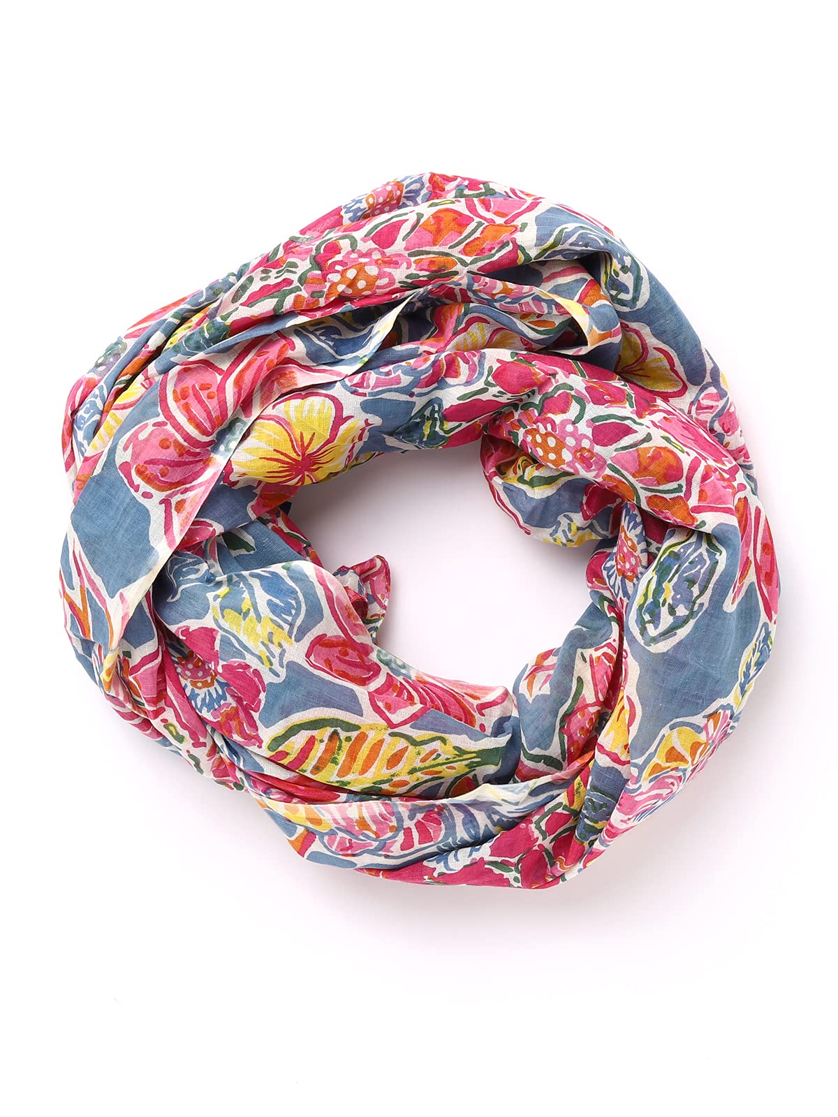 AQVA Printed Cotton Scarf for Women Stylish (Guldasta Pewter) | Head and Face Cover Scarf for Girls with 100% Cotton | Soft & Lightweight Scarves/Stoles for all Weather (72 x 43 in)