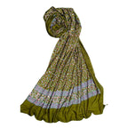 JAHAN TEXTILE mehndi Floral Printed Scarf for Women | Soft Lightweight Dupatta/Stole with Tassels | Elegant Ethnic & Casual Wear Wrap | Stylish Designer Shawl for All Seasons (Mehendi)