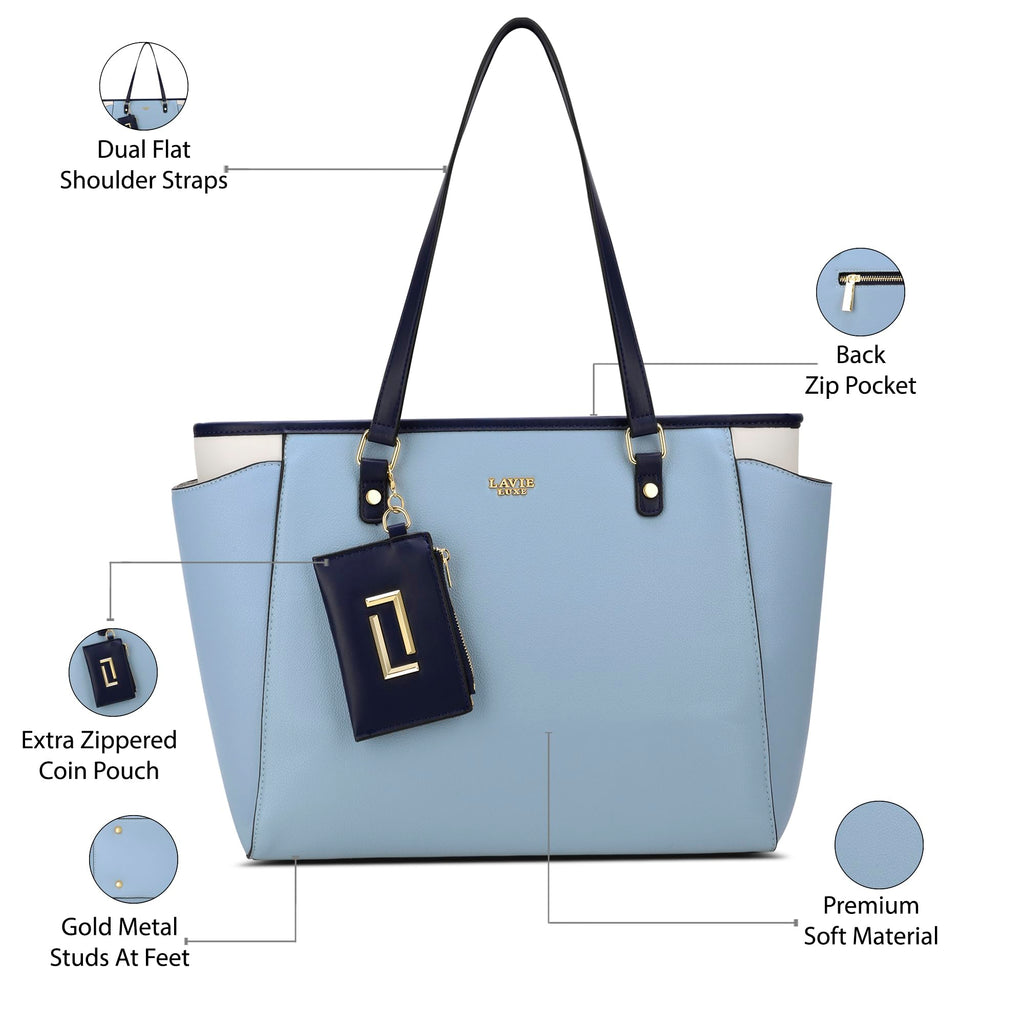 Lavie Luxe Women's Addie Large Laptop Tote Handbag | Fits Upto 15 Inch Laptop | Laptop Bag for Work | Ladies purse | Stylish Shoulder Bag | Gift For Women