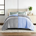 Hotel Collection 150 Gsm All Season Comforter Double Bed AC Blanket/Quilt/Rajai Soft & Breathable Microfiber Lightweight (90 X100 Inches) - Double Bed Comforter - Sky Blue/Silver Grey Color Kafalo