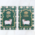 Kavya Fashion Cow MDF Pooja Decoration Lotus Cow MDF Wooden Cutout|DIY Rangoli Kit|Decoration for Diwali|for Rangoli, Pooja, Decorations, Festival Gift, Wedding Decorations.Designer (6, Dark Green)