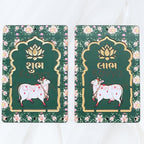 Kavya Fashion Cow MDF Pooja Decoration Lotus Cow MDF Wooden Cutout|DIY Rangoli Kit|Decoration for Diwali|for Rangoli, Pooja, Decorations, Festival Gift, Wedding Decorations.Designer (4, Dark Green)