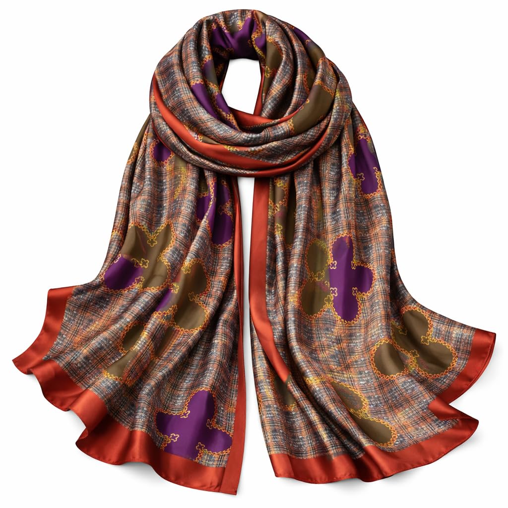 SWANKY Silk Stoles For Women Stylish Latest, Scarf for ladies & Girls, Head Neck Scarves, duppatta for girls (Multi 1)