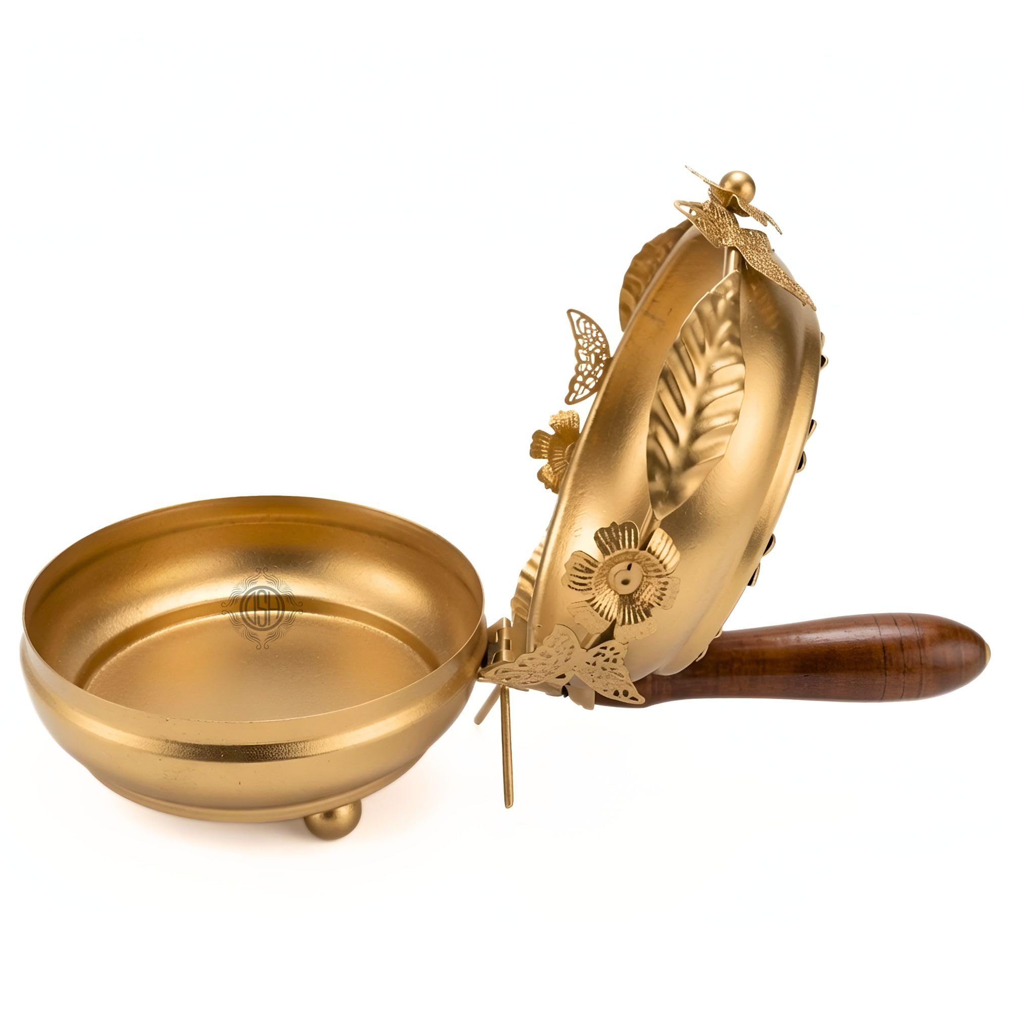 DSH Home Purifying Hand-Loban Incense Burner, Loban Burner with Handle, Dhoop Dhuni Burner Sambrani Dhoop, Resin & Home Office Temple Prayer Butler