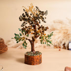 Money Magnet Crystal Tree with Pyrite, Tiger Eye, Citrine & Green Aventurine for Wealth, Abundance, Financial Growth, Success & Positive Energy | Vastu Decor for Home & Office