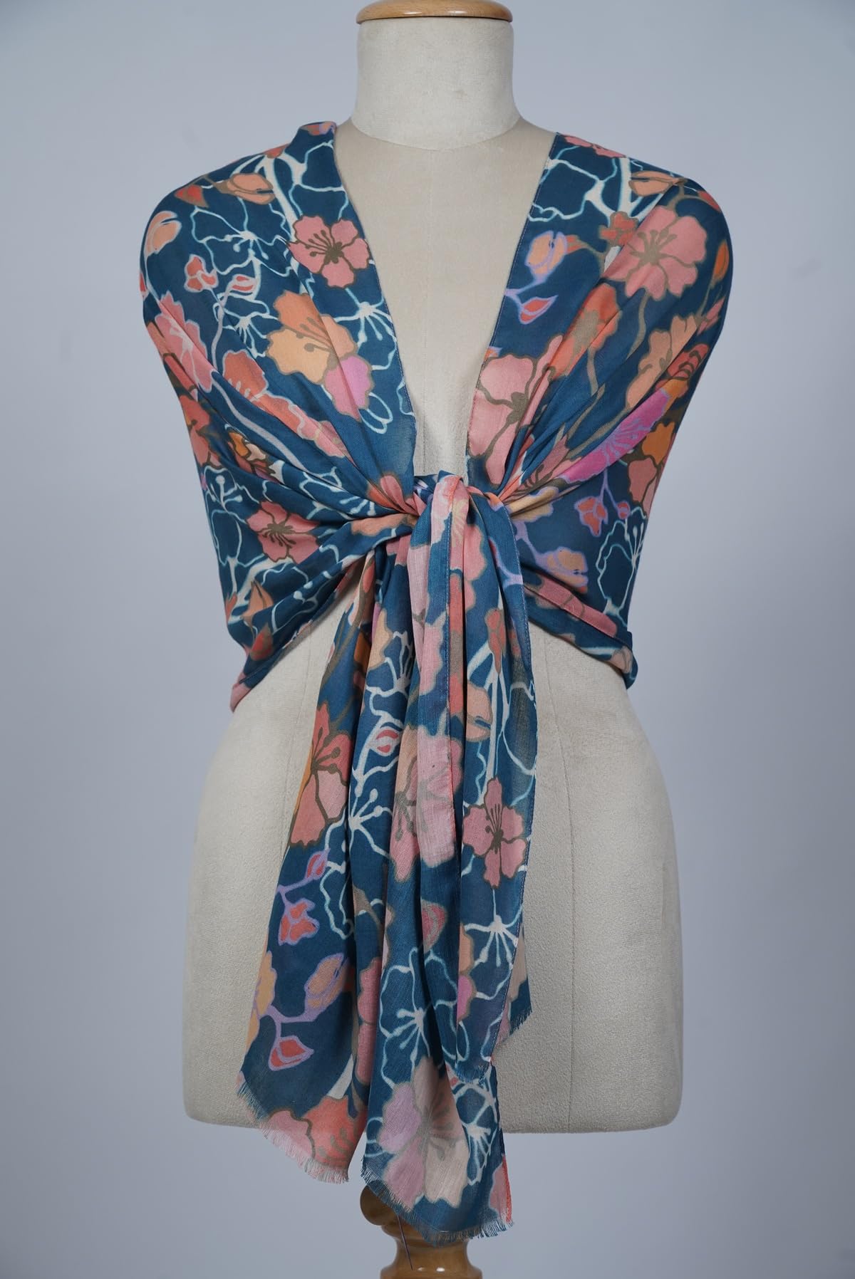 VIC Cotton Modal Digital Print Scarf for Women | Digital Print Designer Stole | Soft Lightweight Luxury Wrap | Premium Cotton Modal Blend | 55 x 170 cm | VIC-SM-DP5517 (Floral Elegance)