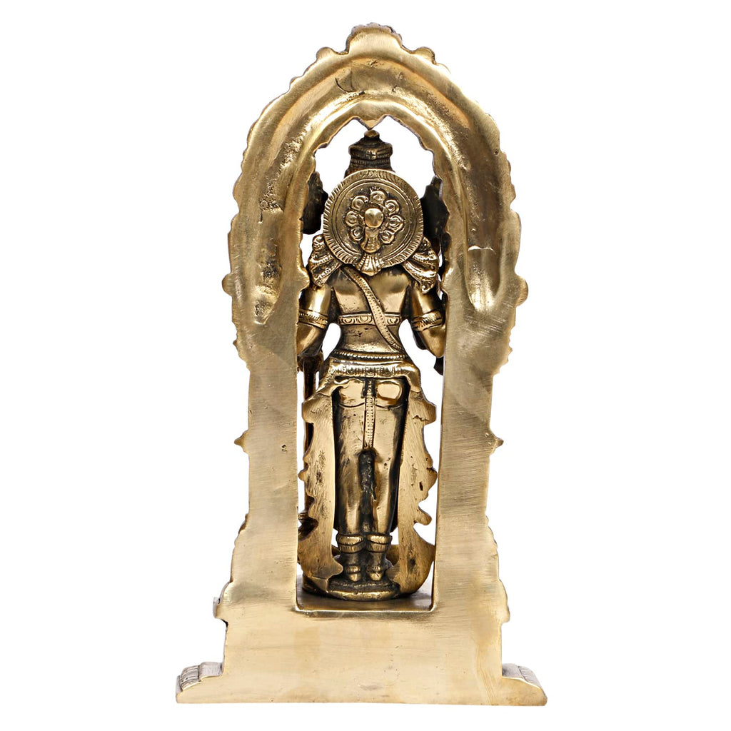 ARTVARKO Lord Vishnu/Narayan Standing on Garuda Pedestal Brass Idol Height 9 Inches (Color Gold) 1 Pcs Standard.