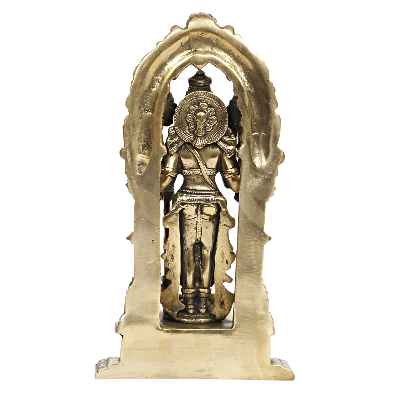 ARTVARKO Lord Vishnu/Narayan Standing on Garuda Pedestal Brass Idol Height 9 Inches (Color Gold) 1 Pcs Standard.