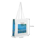 UpTown Folks Water Lilies Tote Bag, Claude Monet Canvas Tote Bag, zipper & a pocket, women & girls
