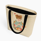 The Purple Tree Eco-Friendly Canvas Tote Bag, Sustainable, Reusable Shopping, Beach, Travel or Everyday Tote, Wide Tote Bag, little Girl