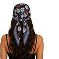 ESTA Satin silk-feel Head Scarf for Women Stylish Bandanas for Women Head Neck Stole Wrap floral Print Square Bandana Gift (27.5x27.5inch)