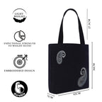 MASQ by Q-One Cute Genes Foldable Reusable Tote Bag for Women with Zip | College Bag for Girls | 100% Organic Canvas Tote for Shopping, Travel & Beach | (Paisley)