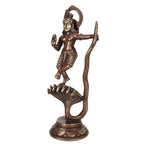 ARTVARKO Brass Dancing Krishna on Kaliya Naag Sheshnag Idol Krishan Decorative Showpiece Figurine for Pooja Room & Gift 13 Inch