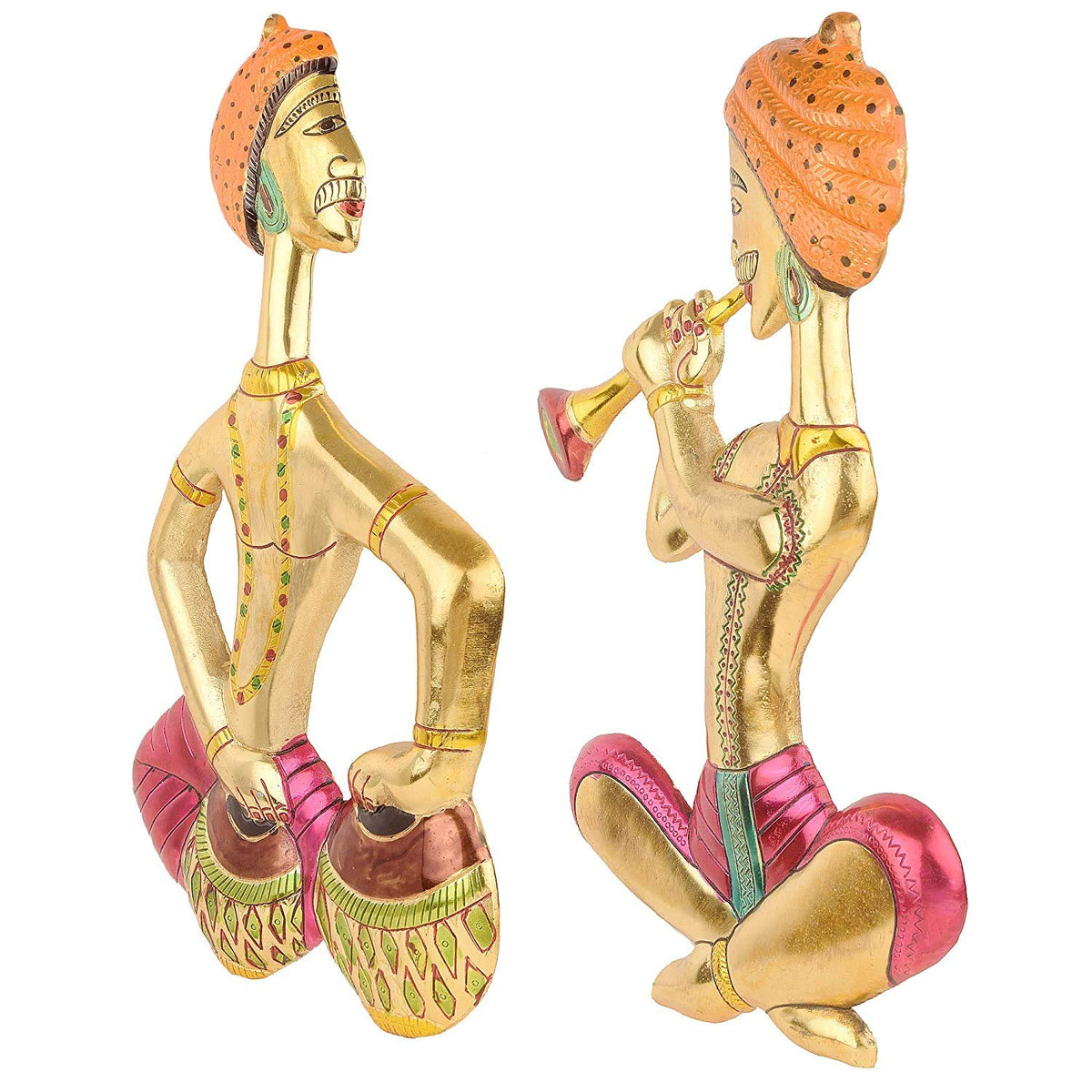 Kridaykraft Metal Small Size Musical Man Set Multicolor Showpiece for Home,Office & Walls Gift for Have House Warming Anniversaries, Birthday, Wedding Gifts, Return Gifts...