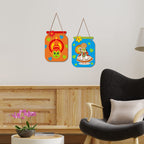 Artvibes Kathakali Cultural Dance Wooden Wall Hanging Art Item For Living Room | Wall Art For Hall | Wall Poster | Graphic Artwork | Ethnic Wall Decor | Gift Items (WH_6813N), Set of 2