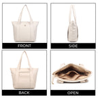 LA GLARE Women Tote Bag with Zipper, Double Compartment for Smart Storage | Handbag for Office use, travel, college, work