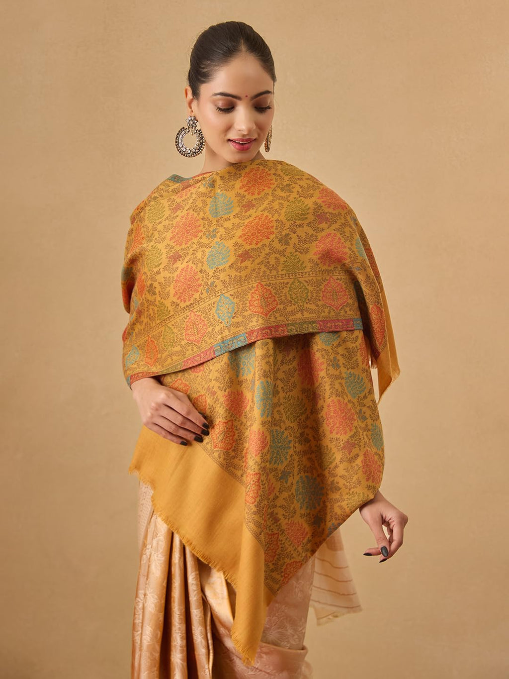 Pashmoda Women Nazrana Kashmiri Jamawar Woven Design Shawl (Size: 40x80in, 101x203cm) SECS57