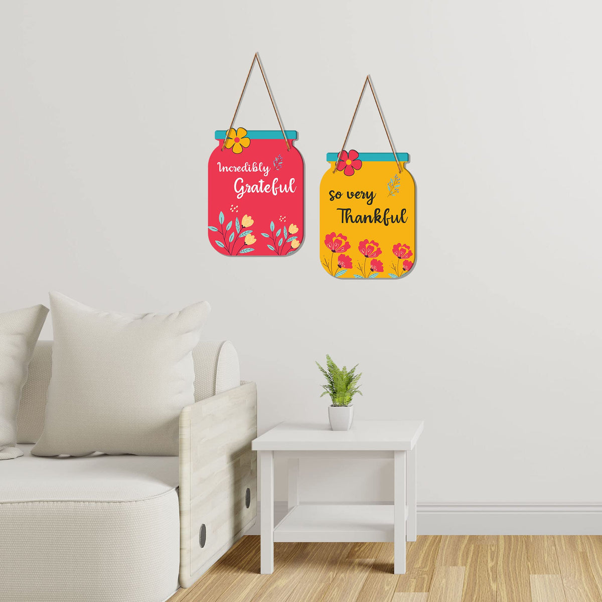 Artvibes Motivational Quotes MDF Wood Wall Hanger Ornaments | Quotes Decor Item | Motivational Wall Decor | Wall Poster | Graphic Art | Gift Items | Office Wall Decoration Items (WH_6807N), Set of 2