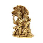 ARTVARKO Brass Vishnu Laxmi Sitting on Sheshnaag Murti Lord Bhagwan Vishnu Narayan Lakshmi Laxmi Statue for Home Decor Mandir Pooja Gift 6.5 Inch