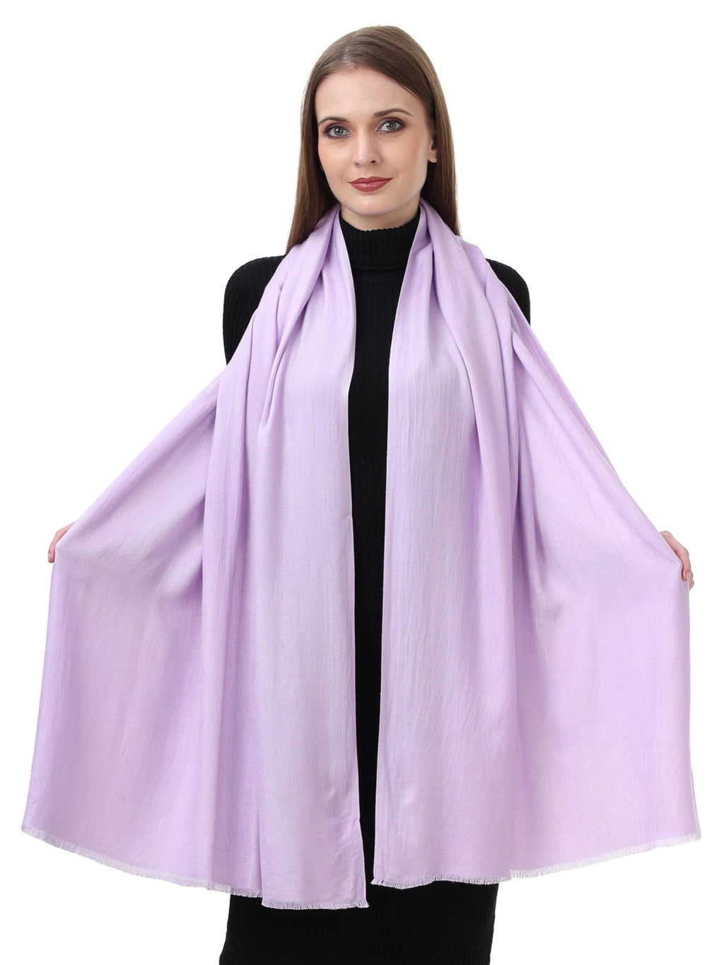 EH Viscose Pashmina Scarf For Women, Twill Weave, Thick, Solid Color Wraps, All Weather, Large, Warm, Very Soft Pashmina Feel Scarves (LAVENDER), (Female), Blue