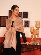Pashmoda Women Golden Eclipse Reversible Zari Moonlight Fine Wool Stole (Size : 28x80in, 71X203cm) ZSST03