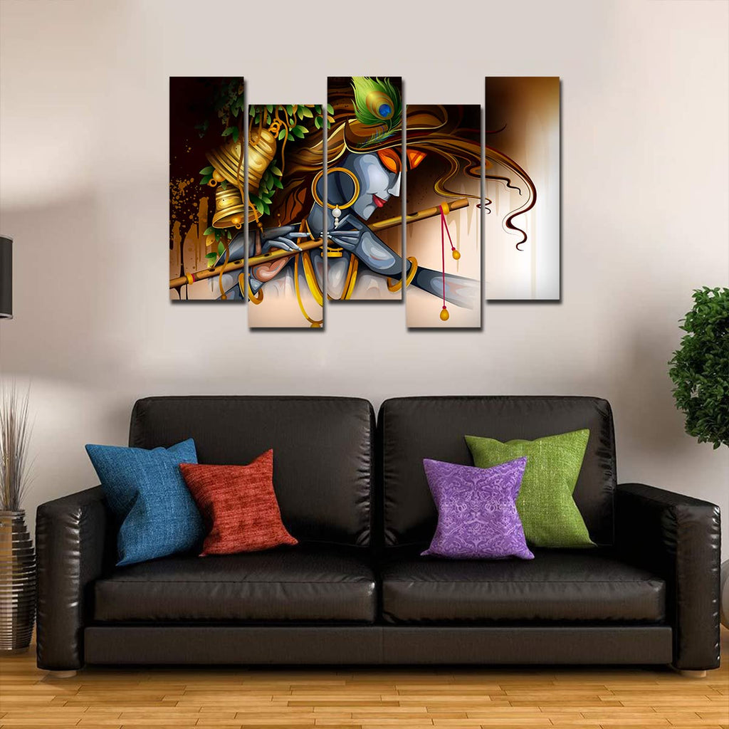 VIBECRAFTS 5 Piece Premium Wall Painting For Home|Office|Living Room|Gift (PTVC5Pcs3_7505) (Multi 2)